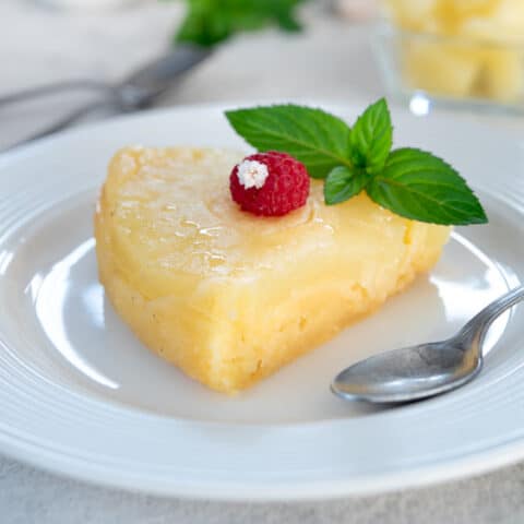 Pastel de piña al revés sin azúcar moreno